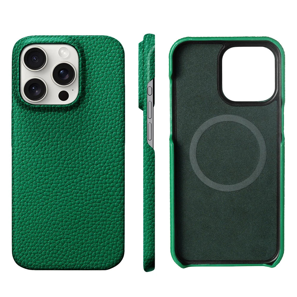 MagSafe Case for iPhone 15/16 Pro Max - Leather Magnetic Back Cover