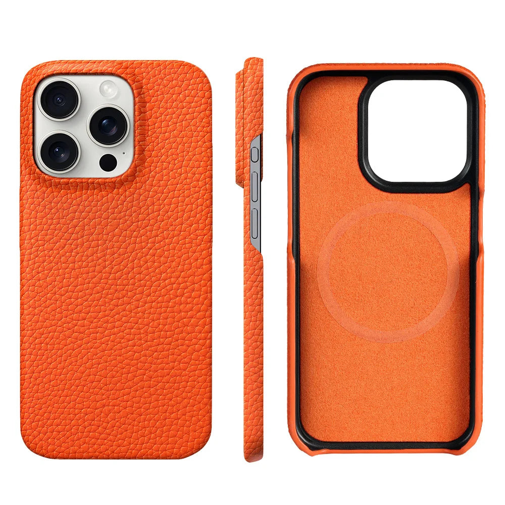 MagSafe Case for iPhone 15/16 Pro Max - Leather Magnetic Back Cover
