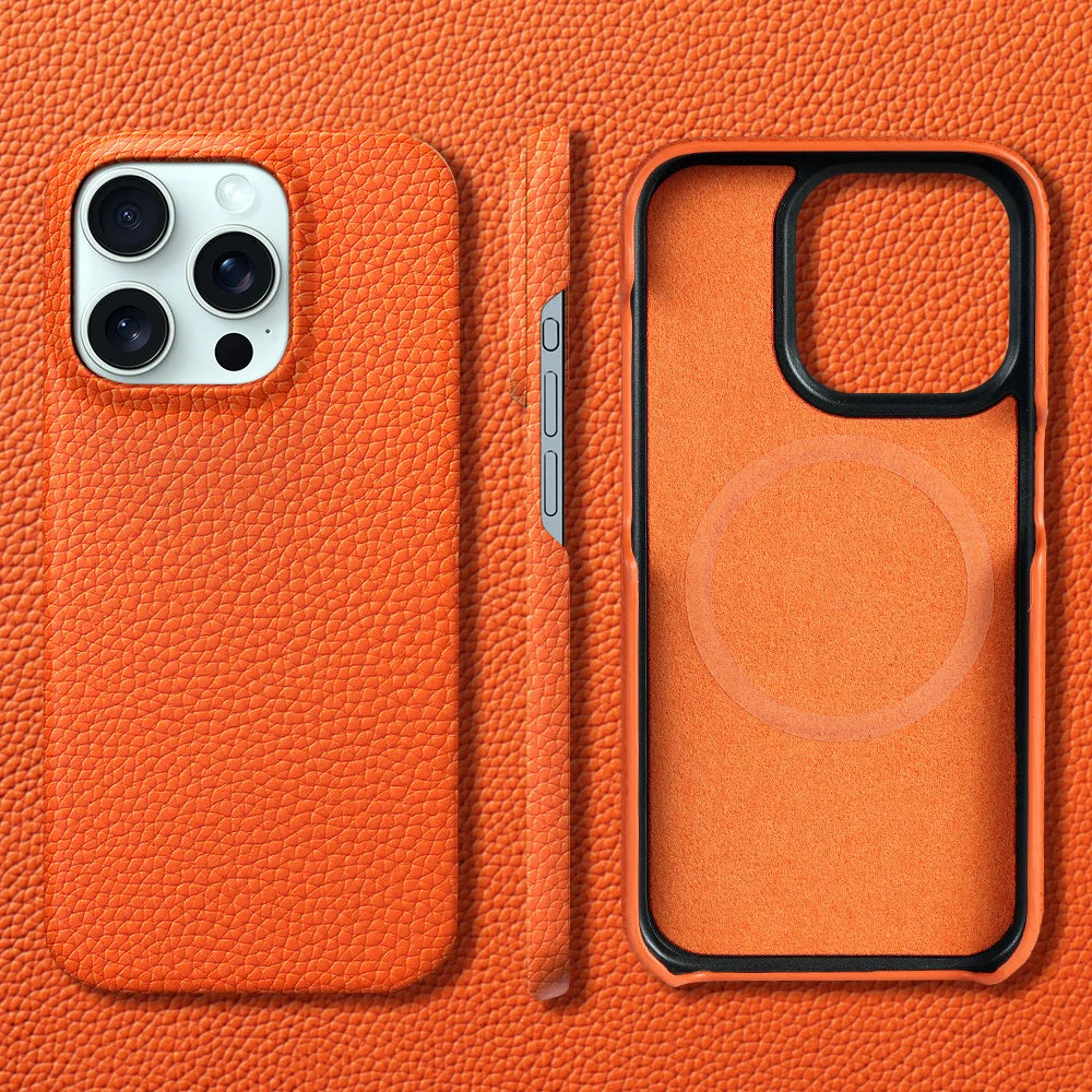 MagSafe Case for iPhone 15/16 Pro Max - Leather Magnetic Back Cover