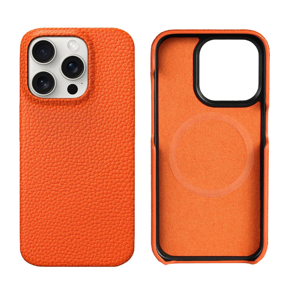 MagSafe Case for iPhone 15/16 Pro Max - Leather Magnetic Back Cover