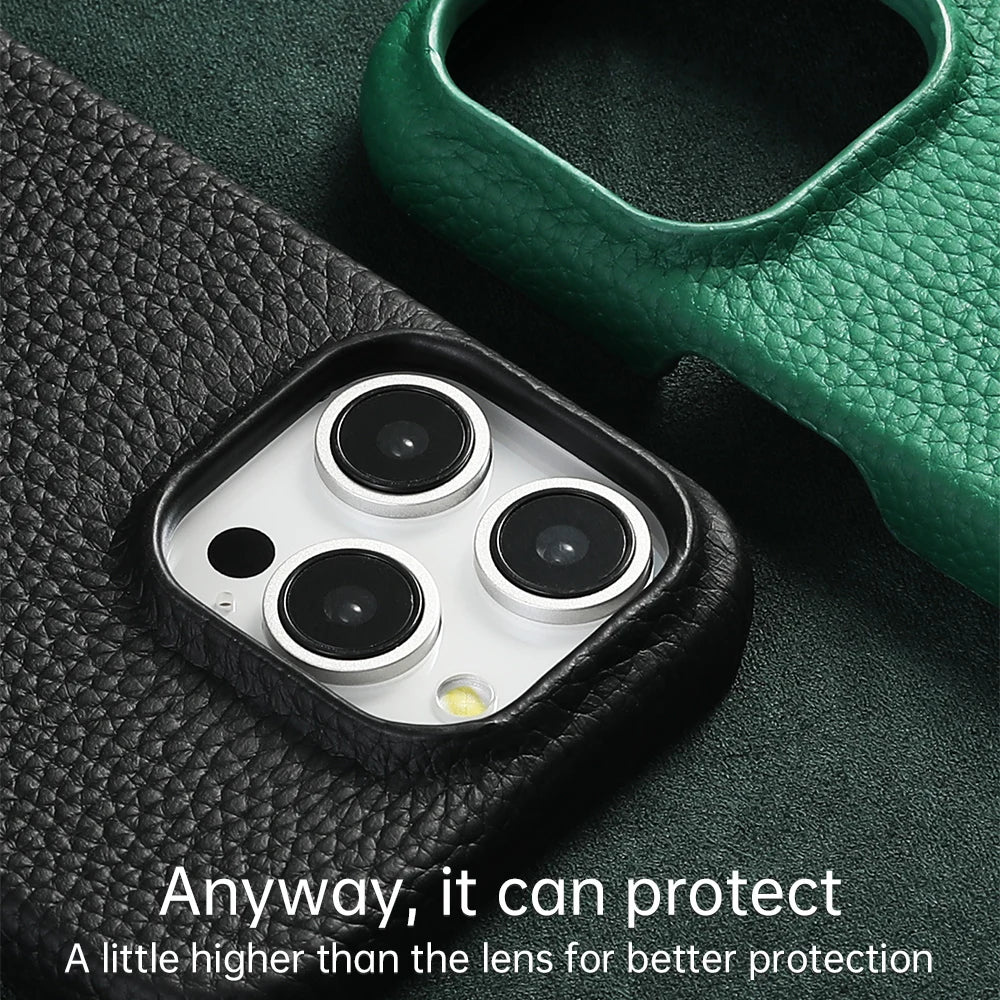 MagSafe Case for iPhone 15/16 Pro Max - Leather Magnetic Back Cover