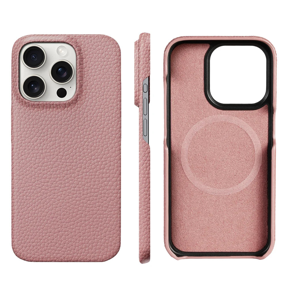 MagSafe Case for iPhone 15/16 Pro Max - Leather Magnetic Back Cover